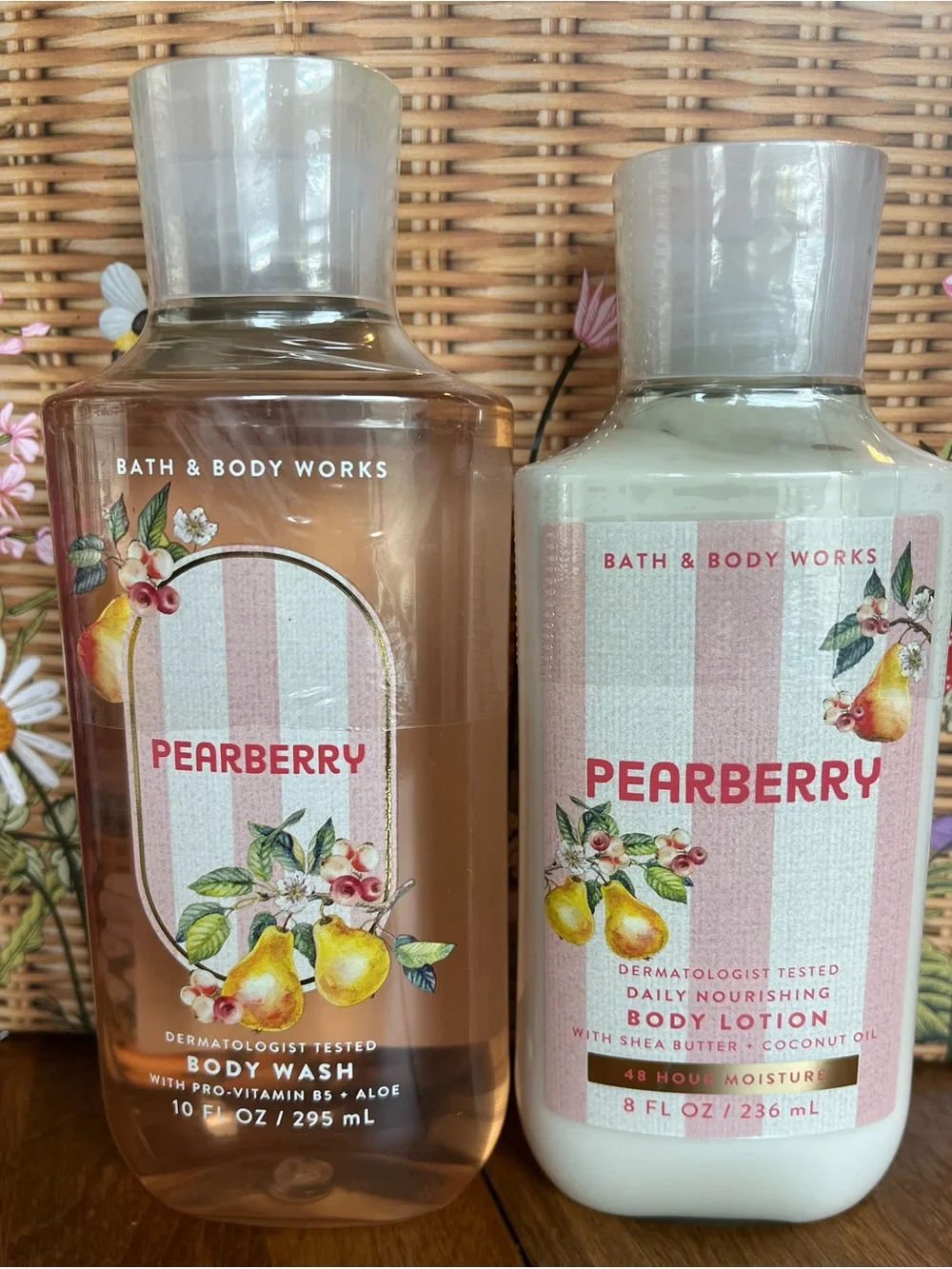 Bath & Body Works Set Pearberry Body Wash & Lotion - Sealed New
